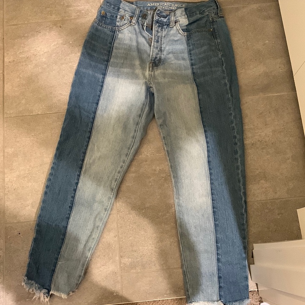 american eagle two tone jeans